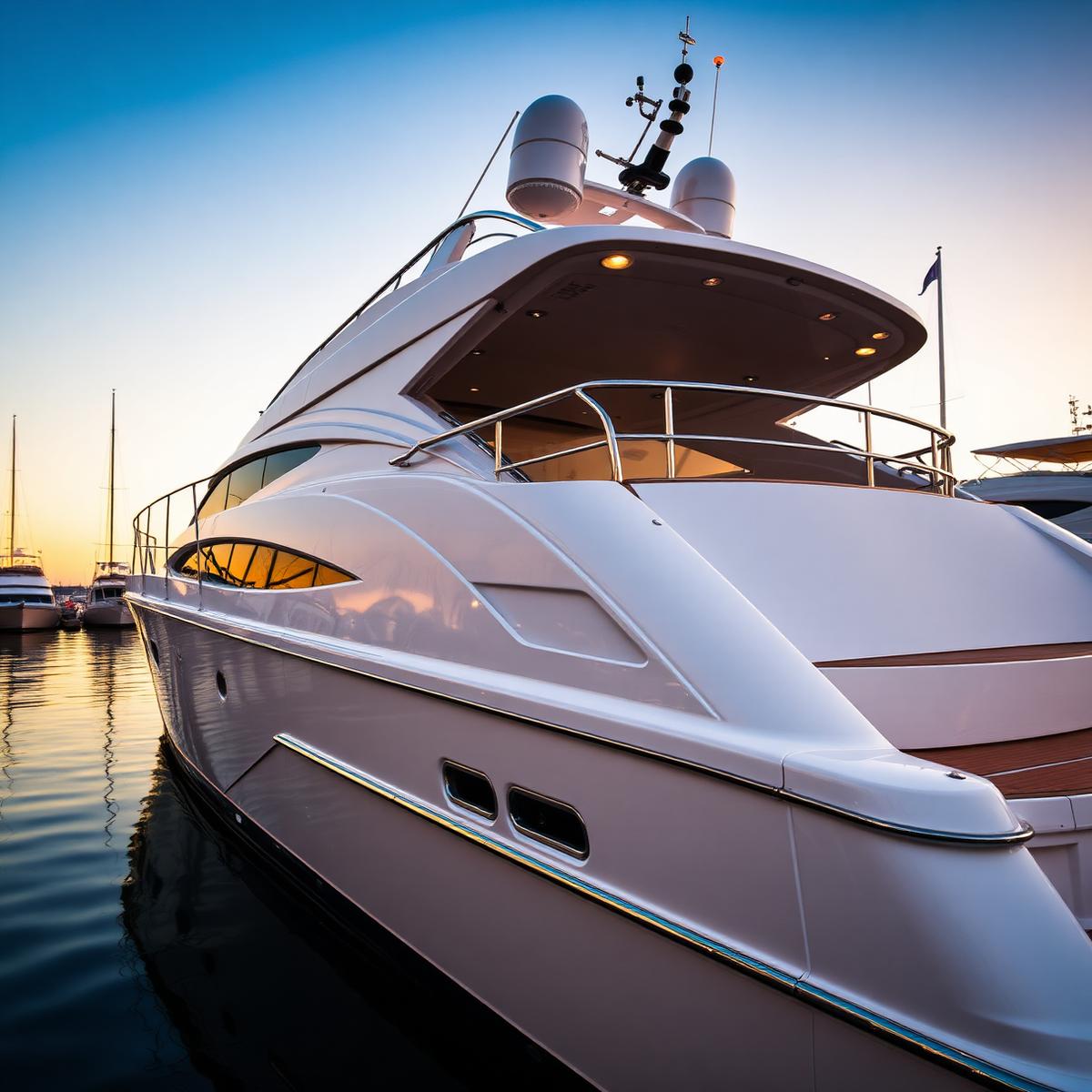 Freshly detailed yacht at a marina