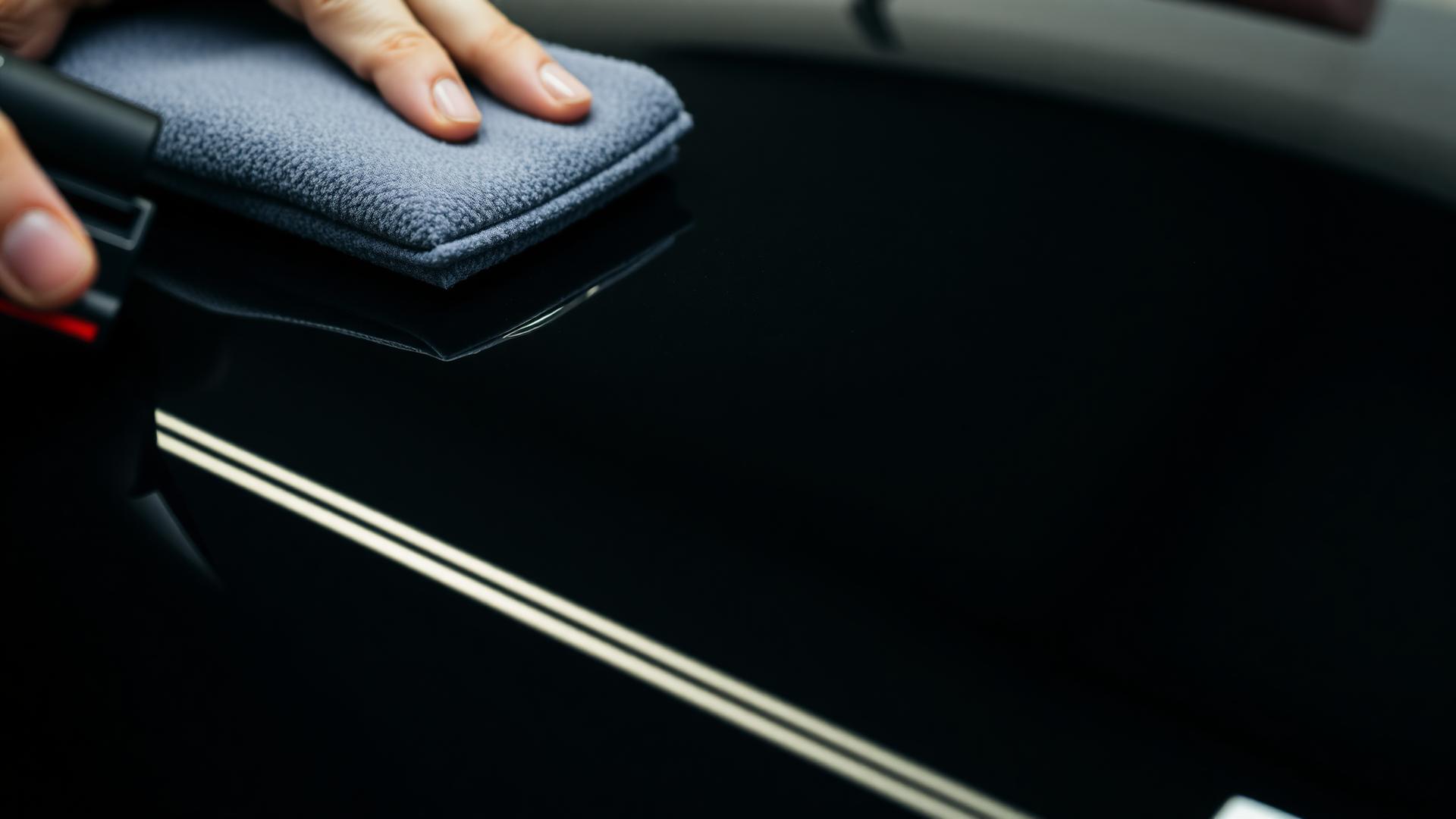 Ceramic coating being applied with an applicator pad